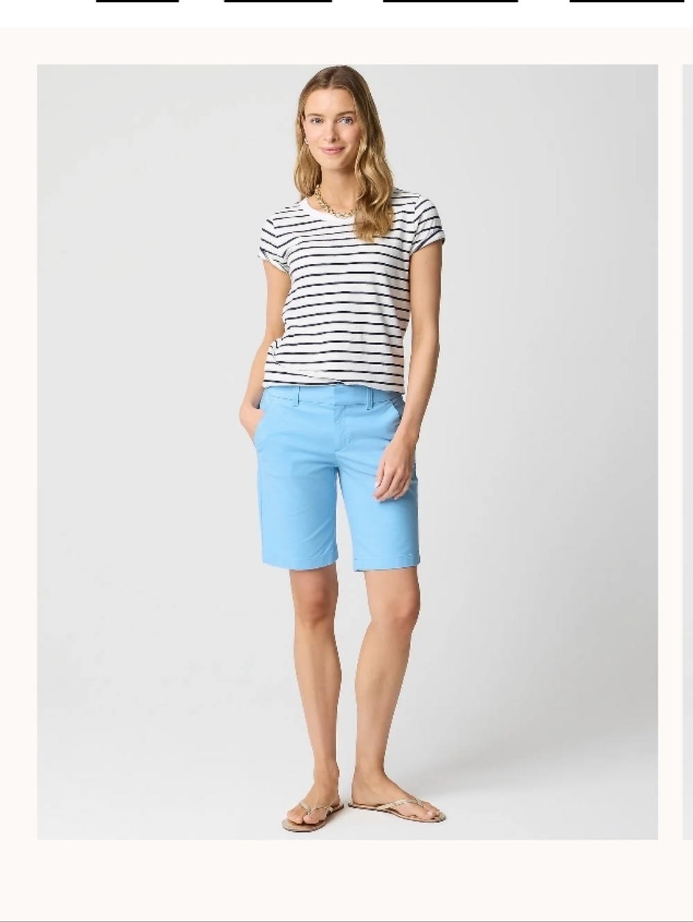 J.crew 9" Frankie bermuda Shorts in Light Powder Baby Blue Sz 6